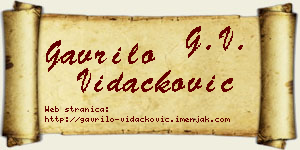 Gavrilo Vidačković vizit kartica